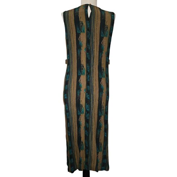 VTG 90s Midi Dress Womens Small Rayon Hippie Indie Goblincore Earthy Festival - Picture 6 of 12